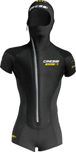 Cressi Shell Man Jacket 5Mm S/2, Sovramuta A Maniche Corte Realizzata In Neoprene Ultra Stretch A Spessori Differenziati 5+3.5Mm Uomo, Nero