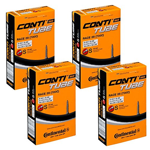 Continental 4 Camere D'Aria Bike Race 28 700 20 25 Presta 42 Mm Valvola Bicicletta, Nero