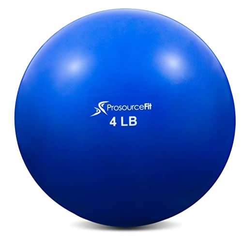 Prosourcefit Weighted Toning Exercise Balls For Pilates, Yoga, Strength Training And Physical Therapy, 4 Lb Blue
