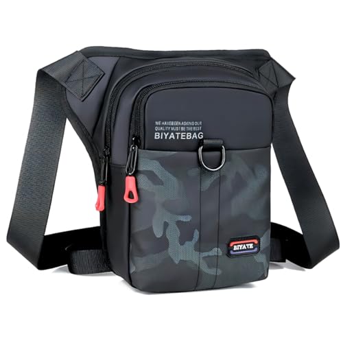Qignlou Borsa Da Gamba Moto Impermeabile Marsupio Sportivo Borsa Da Gamba Tattica Multifunzionale Marsupio Cosciale Per Campeggio Escursionismo Ciclis