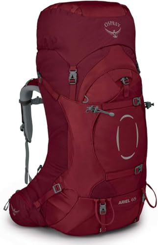 Osprey Ariel 65 Zaino Da Backpacking Per Donna, Claret Red - Wm/L
