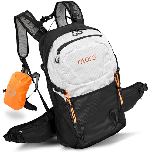 Otaro Zaino Trekking 20L (Bianco/Nero) | Zaino Da Trekking Con Ventilazione Dorsale E Coprizaino Impermeabile| Zaino Da Escursionismo, Zaino Trekking