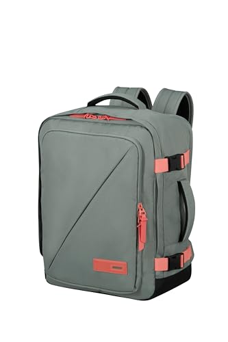 American Tourister Take2Cabin - Bagaglio Da Cabina Wizz Air/Vueling 30 X 20 X 40 Cm, 26,5 L, 0,60 Kg, Bagaglio A Mano, Zaino Aereo Ms, Grigio/Rosa (Sa