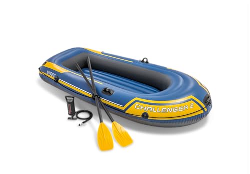 Intex 68367Np - Canotto Gonfiabile Challenger 2, 2 Posti, Con Accessori, Pvc, Blu, 236X114X41 Cm