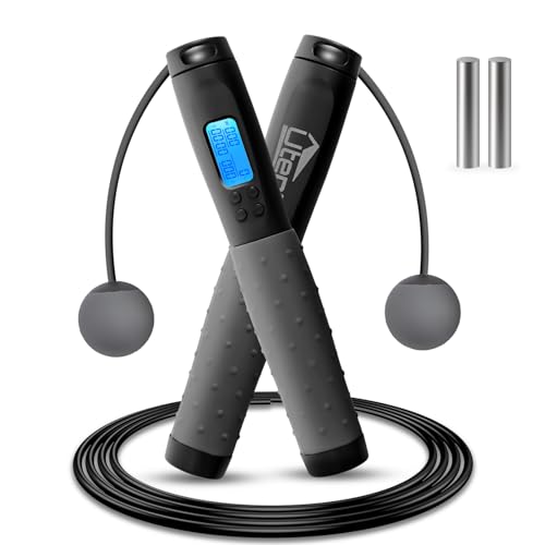 Uten Corda Per Saltare Senza Cordone, Corda Salto Regolabile Con Timer, Calorie Conta Elettronico Lcd, Fitness/Perdita Di Peso/Boxe/Altezza Lunga, Cor