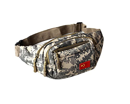 Marsupio,Mimetico Marsupio Impermeabile Camo Marsupio Camouflage Marsupio Militare Tessuto Nylon Cintura Portasoldi Per Uomo Ragazzi Escursionismo Via