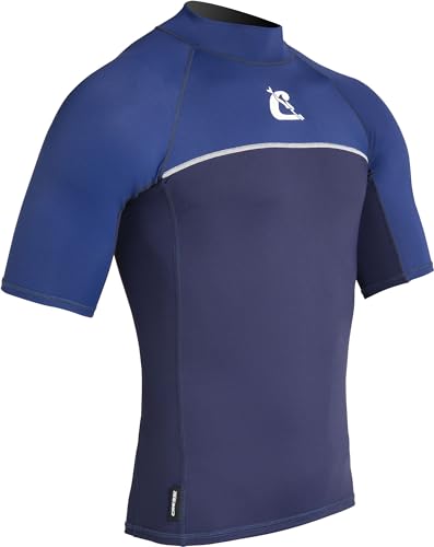 Cressi Shield Man Rash Guard Short/Sl - Rash Guard Manica Corta Protettiva Per Sup E Sport Acquatici, Blu/Royal Blu, Xs/1, Uomo