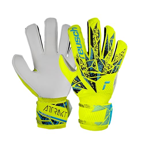 Reusch Guanti Attrakt Solid Junior Giallo Fluo Blu Giallo Fluo 5