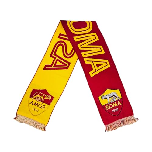 As Roma Sciarpa Ufficiale Jacquard Wordmark Giallo