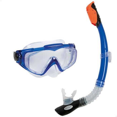 Intex Aqua Pro + I.6, Maschera E Boccaglio Unisex – Adulto, Blu, 25.4 X 8.9 X 49.8