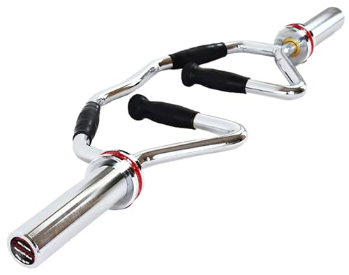 Diamond【Bilanciere Olimpico Multipresa 92 Cm】Impugnature Gommate Antiscivolo | Carico Max 220Kg | Manicotti Ø 50 Mm 16,5 Cm | Struttura Robusta Per Al