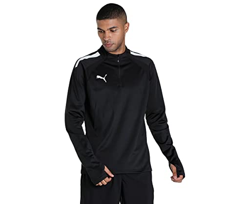 Puma 4063697451858 Teamliga 14 Zip Top Maglione, L, Puma Black/Puma White