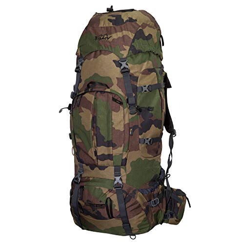 Zaino Da Trekking – Tashev Mount 100L + 20L De Cordura Zaino Con Copertura Antipioggia (Camouflage)