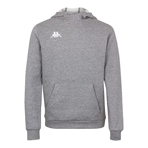 Kappa Basilo, Felpa Con Cappuccio Unisex-Bambini, Grigio, 8 Anni