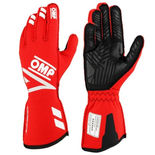 Ompracing Guanti Omp One Evo Fx Fia 8856-2018, Rosso, Taglia Xs