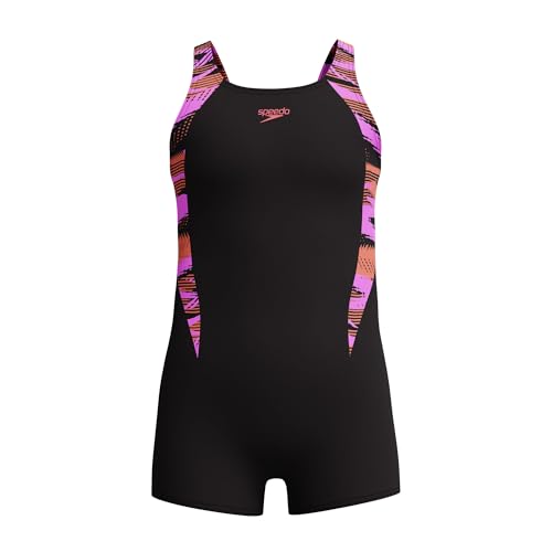 Speedo Hyperboom Splice Legsuit | Chlorine Resistant | Quick Drying | Stretch Fabric | Comfort Fit | 1 Piece Costume Da Bagno Per Bambina, Coral Sands