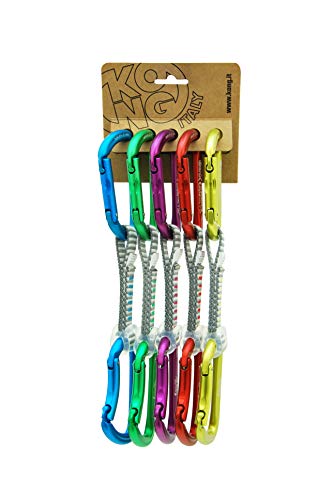 Kong. Trapper Anniversary. Set Di 5 Rinvii Da Arrampicata. Moschettone Per Falesia E Palestra. Rinvio Con 2 Connettori Trapper Con Keylock. Made In It