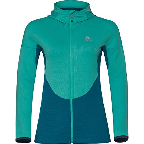 Odlo Hoody Midlayer Full Zip Koya, Giacca Donna, Verde, S