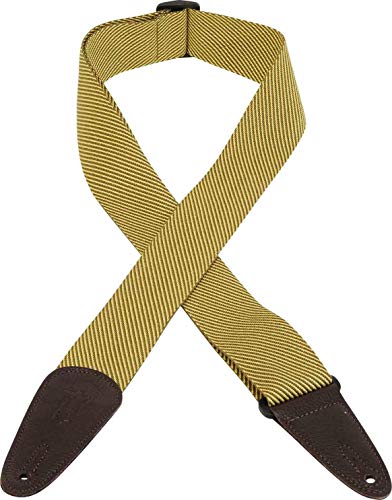 Levy'S, Mc8Smk-001 Tracolla In Cotone Tweed, Con Terminali In Pelle, Larga 2", Regolabile Fino A 65", Colore Brown