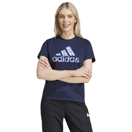 Adidas Donna Animal Print Graphic Tee, Legend Ink, S