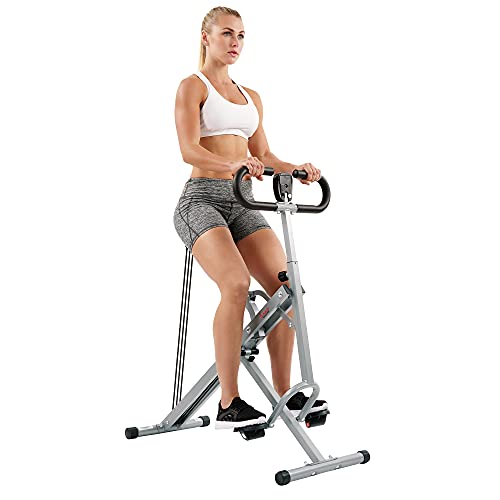 Sunny Health & Fitness Row-N-Ride Trainer Di Assistenza Per Squat, Total Crunch, Facile Da Installare E Pieghevole, Macchina Per Esercizi Per Glutei E