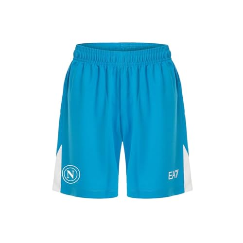 Ssc Napoli Pantaloncino Gara Azzurro, Ea7 Prodotto Ufficiale, Shorts Calcio Adulto 2024/2025 - L