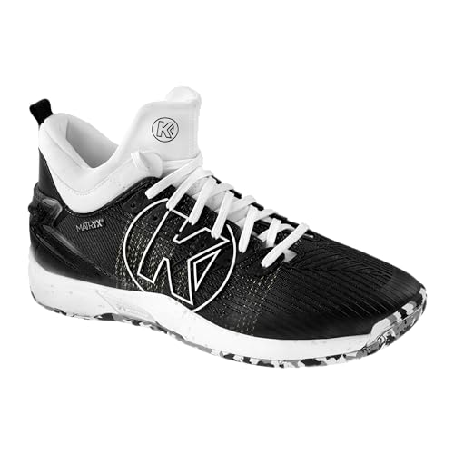 Kempa Scarpe Da Pallamano Unisex Attack Mid, Nero/Bianco, 39.5 Eu