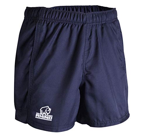 Rhino K-Rey-Rrc400Ssn, Auckland-Pantaloncini Da Rugby, Taglia S, Colore Unisex-Adulto, Blu, Blu Navy