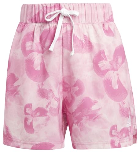 Adidas Donna Floral Graphic Woven Shorts, Off White/Bliss Pink/Pulse Magenta, M