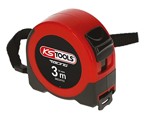 Ks Tools, 302.0113, Metro A Nastro Trimateriale Ecoline Kstools, Nastro In Acciaio Con Trattamento Nylon Anti-Usura 3X16 Mm, Classe Ii, Laccato Bianco
