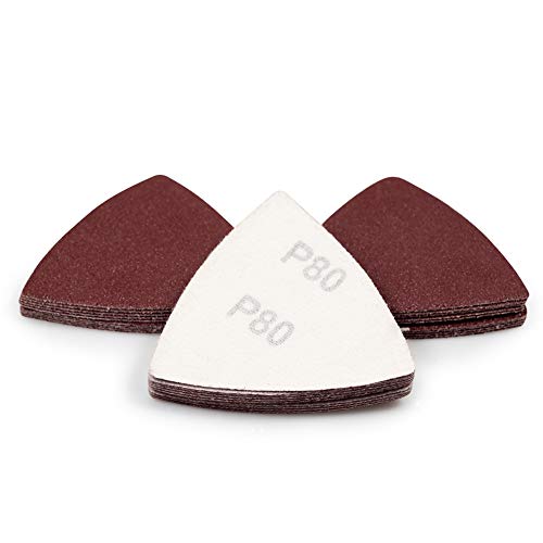 Speedwox 30 Pezzi Gancio E Loop Triangle Sandpaper 80 Grit 80 Mm 3-1/8 Pollici Per Oscillating Multi Tool Dettagli Sander Sanding Discs Triangle Sandi