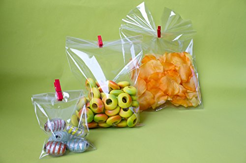 100 Sacchetti Bustine Cellophane Per Alimenti 8 X 15 Cm Sacchettini Confetti