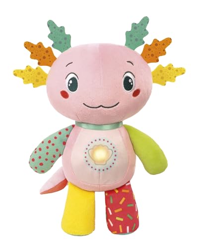 Clementoni Baby Alex L'Axolotl, Peluche Interattivo Parlante In Italiano Per Bambini Di 6+ Mesi, Stimola Lo Sviluppo Sensoriale E Cognitivo, 100% Lava