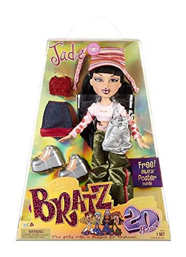 Bratz Edizione Speciale 20 Anni Bambola Alla Moda Originale Jade - Confezione E Poster Olografici - Da Collezione - Replica Della Versione Del 2001 -