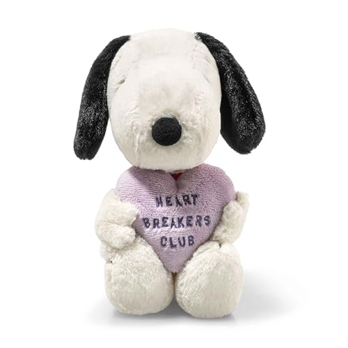 Steiff Peluche Snoopy Heartbreakers Club, Peluche Per Ragazzi, Ragazze E Bambini A Partire Da 0 Mesi, Soft Cuddly Friends, 22 Cm, Bianco, 024450