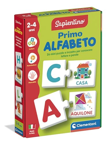 Clementoni Sapientino - Primo Alfabeto, Gioco Educativo Per Bambini 2-4 Anni Con Flashcards Per Imparare Le Lettere E Le Prime Parole, Made In Italy,