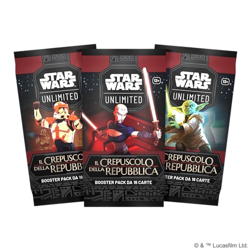 Star Wars: Unlimited Tcg Crepuscolo Della Repubblica Booster Pack - Gioco Di Carte Collezionabili Veloce Per Bambini E Adulti, 12+ Anni, 2+ Giocatori,