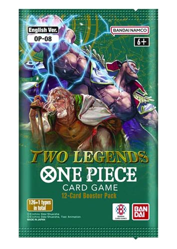 One Piece Two Legends Card Game Op-08, Versione Inglese, 12 Carte Booster Pack, Bandai Namco