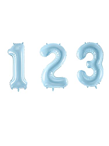 Palloncino Di Foil Numero "8" Azzurro Chiaro Di 86 Cm