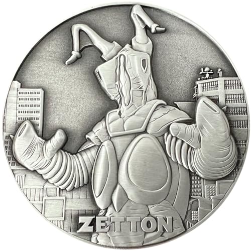 Goliath Coins - Ultraman Zetton – Moneta Grande Da Collezione, Supporto Incluso, Double Face, 7 Cm, 113,4 G, Lega Di Zinco