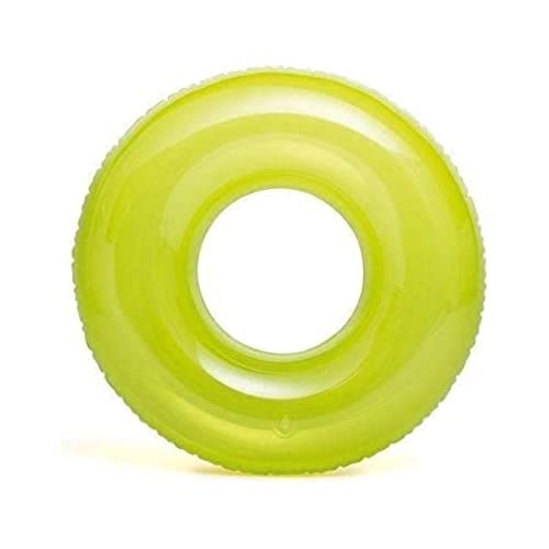 Intex- Salvagente Gonfiabile Mare Trasparente Colorato Assortiti, Colore Verde/Azzurro/Fucsia, 76 Cm, 59260