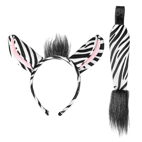 Widmann - Set Di Travestimenti Zebra, Orecchie E Coda, Carnevale, Festa A Tema