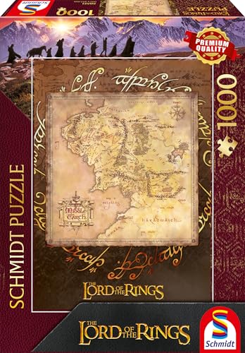 Schmidt Spiele 58551-Puzzle Da 1000 Pezzi, Motivo: Signor Dr Ringe, Middle Earth, Multicolore, 58551