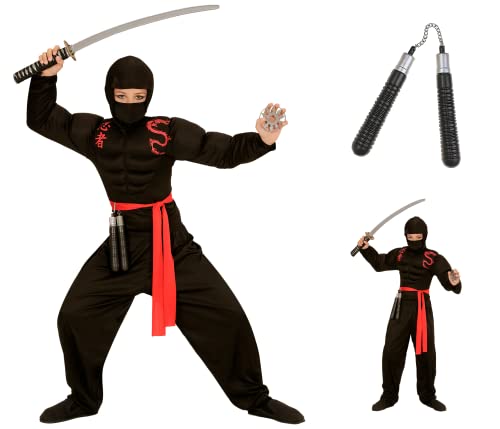 Cartoon Costume Di Carnevale + Accessori, Super Soldato Muscoloso, Nunchaku, Vestito, Travestimento, Per Bambini, Halloween, Feste A Tema