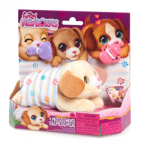 Just Play Peluche Interattivo Furreal Newborns Puppy, Piccolo Cucciolo Di Peluche Con Effetti Sonori E Movimento, Giocattoli Per Bambini Dai 4 Anni