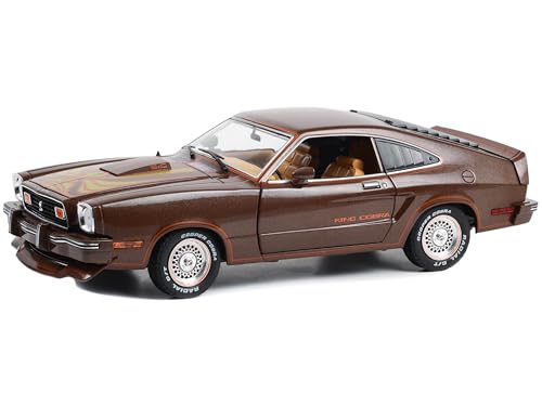 1978 Ii King Cobra Marrone Scuro Metallico Con Cappuccio Arancione E Oro Strisce 1:18 Diecast Model Car By Greenlight 13669