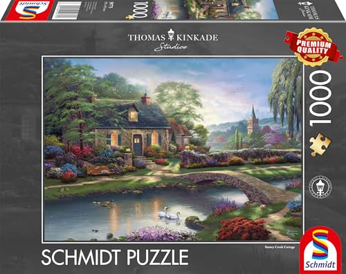 Schmidt Spiele 59775 Thomas Kinkade, Stoney Creek Cottage, Puzzle Da 1000 Pezzi, Multicolore