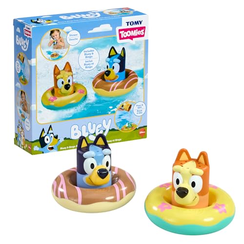 Tomy Toomies - Giocattolo Da Bagno Bluey E Bingo In Boa Set Di 2 | Bluey E Bingo In Boe Con Ruote Ad Acqua | Giocattoli Bluey Con Licenza Ufficiale | 