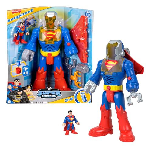 Fisher-Price Imaginext Dc Super Friends - Superman Insider E Corazza, Robot Alto 30+ Cm Con Luci E Suoni E Personaggio Superman Da Inserire, Accessori