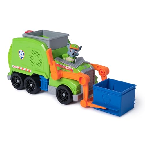 Paw Patrol, Veicolo Deluxe Di Rocky, Veicolo Compattatore E Trasformatore Di Rifiuti, Giocattoli Per Bambini E Bambine Dai 3 Anni In Su